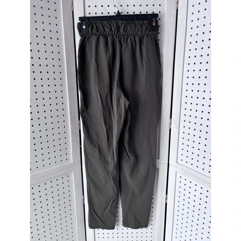 Lululemon Stretch High Rise Jogger Pants Green‎ Pull On Drawstring Women's 2